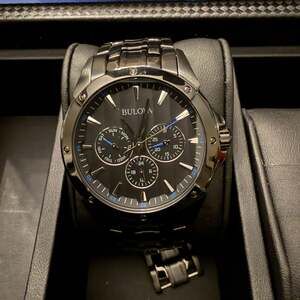 Bulova Marine Star Men's Chronograph Watch - Ion-Plated Black Stainless Steel